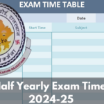 RBSE Half Yearly Exam Time Table 2024-25: Schedule for Classes 8th to 12th